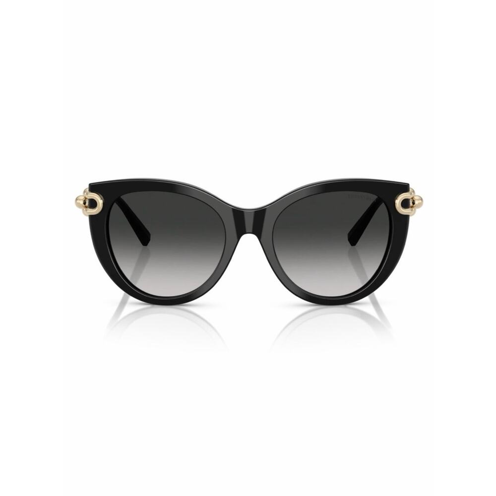 New TIFFANY & CO TF4253 80013C Women’s Black Cat-Eye Sunglasses with Accents